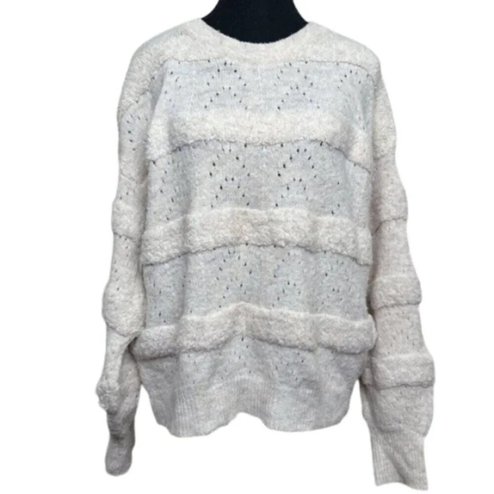 Dreamers Womens Size Small Crew  Neck Soft Puff Marble Sweater